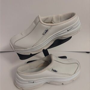Vintage Nike Afterparty II leather white mules clogs size 7.5